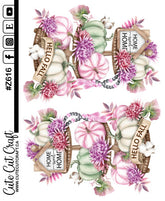 Pink Pumpkin Tiered Tray Gnomes